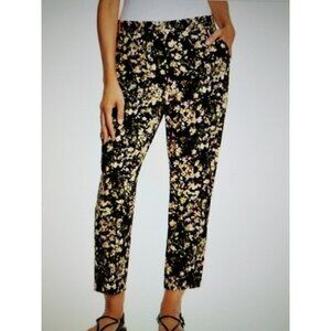 Jessica Simpson Women's Pants Printed Pull-on Black Bouquet Splash Size Medium